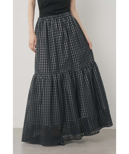 Limue（リミュ）の「ギャザーラップスリットスカート（スカート・レディース・ブラック・FREE）」の2枚目の写真