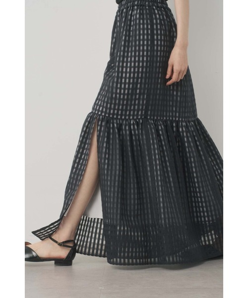 Limue（リミュ）の「ギャザーラップスリットスカート（スカート・レディース・ブラック・FREE）」の6枚目の写真