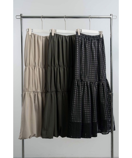 Limue（リミュ）の「ギャザーラップスリットスカート（スカート・レディース・ブラック・FREE）」の11枚目の写真