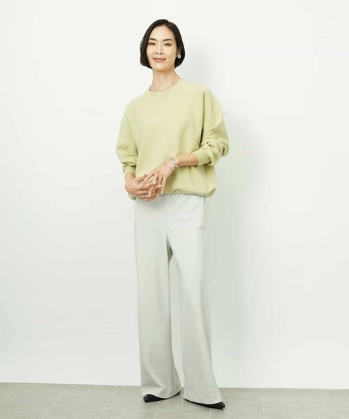 MICHEL KLEIN（ミッシェル・クラン）の「ドロストラグランニットプルオーバー（ニット/セーター・レディース・アイボリー/クリーム/ネイビー・38）」の11枚目の写真