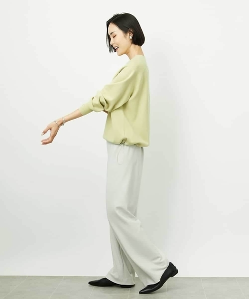 MICHEL KLEIN（ミッシェル・クラン）の「ドロストラグランニットプルオーバー（ニット/セーター・レディース・アイボリー/クリーム/ネイビー・38）」の13枚目の写真