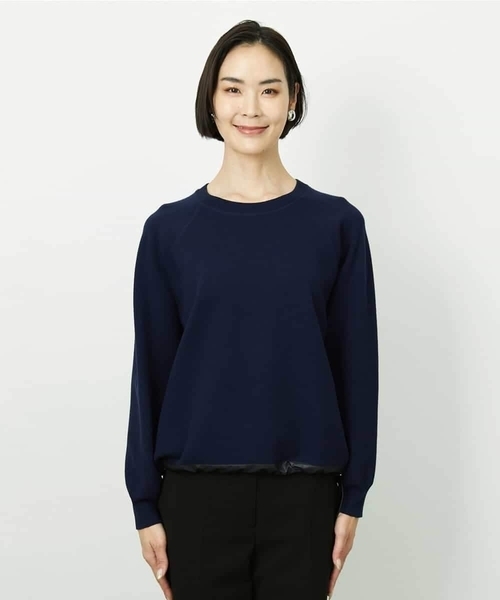 MICHEL KLEIN（ミッシェル・クラン）の「ドロストラグランニットプルオーバー（ニット/セーター・レディース・アイボリー/クリーム/ネイビー・38）」の19枚目の写真