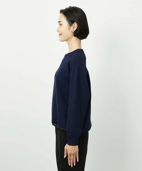 MICHEL KLEIN（ミッシェル・クラン）の「ドロストラグランニットプルオーバー（ニット/セーター・レディース・アイボリー/クリーム/ネイビー・38）」の20枚目の写真
