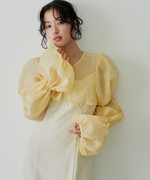 NOGLE(ノグル)の「【NOGLE/ノグル】2wayシアーティアードボレロセットワンピ―ス(ワンピース・レディース・イエロー/ブラック×ブラック/ブラック系/グレー系・S/M)」の4枚目の写真