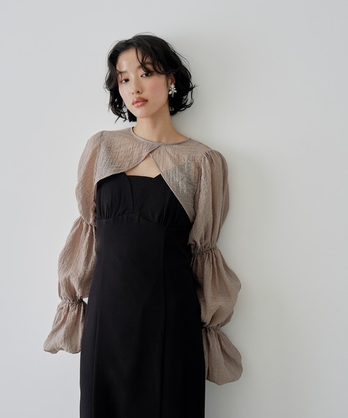 NOGLE(ノグル)の「【NOGLE/ノグル】2wayシアーティアードボレロセットワンピ―ス(ワンピース・レディース・イエロー/ブラック×ブラック/ブラック系/グレー系・S/M)」の12枚目の写真