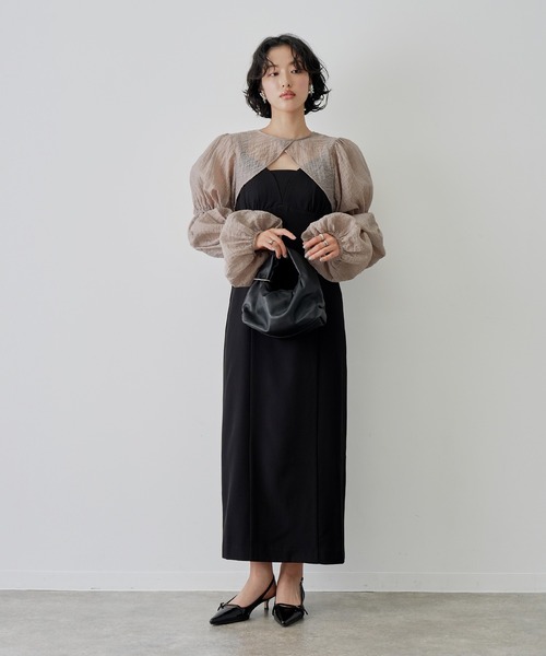 NOGLE(ノグル)の「【NOGLE/ノグル】2wayシアーティアードボレロセットワンピ―ス(ワンピース・レディース・イエロー/ブラック×ブラック/ブラック系/グレー系・S/M)」の13枚目の写真