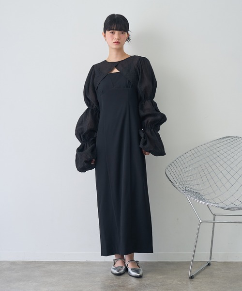 NOGLE(ノグル)の「【NOGLE/ノグル】2wayシアーティアードボレロセットワンピ―ス(ワンピース・レディース・イエロー/ブラック×ブラック/ブラック系/グレー系・S/M)」の17枚目の写真