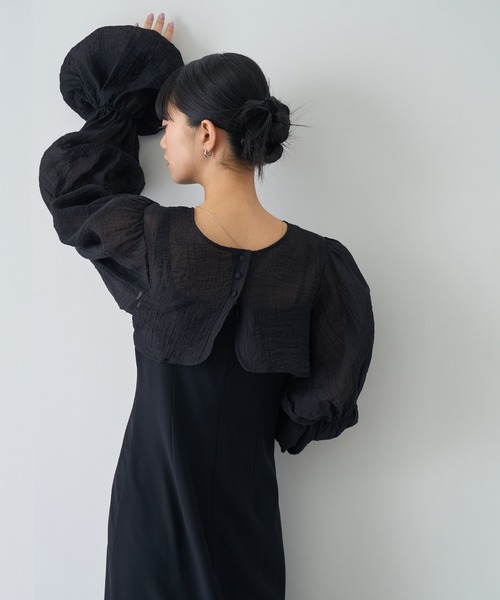 NOGLE(ノグル)の「【NOGLE/ノグル】2wayシアーティアードボレロセットワンピ―ス(ワンピース・レディース・イエロー/ブラック×ブラック/ブラック系/グレー系・S/M)」の20枚目の写真