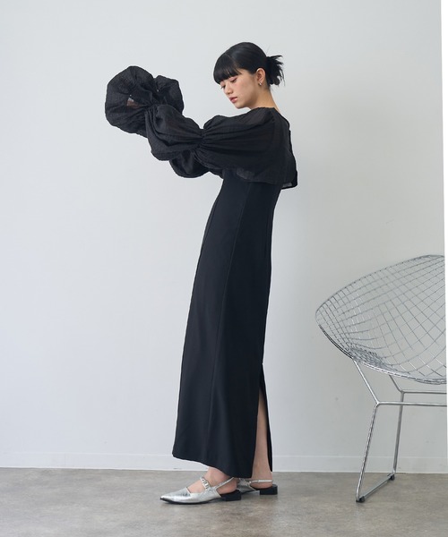 NOGLE(ノグル)の「【NOGLE/ノグル】2wayシアーティアードボレロセットワンピ―ス(ワンピース・レディース・イエロー/ブラック×ブラック/ブラック系/グレー系・S/M)」の18枚目の写真