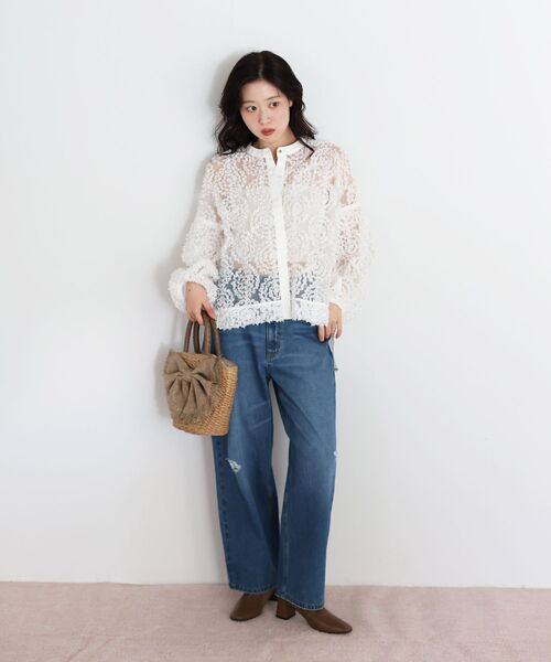 le.coeur blanc（ルクールブラン）の「TORRAZZO DONNA別注フラワーレースブラウス（シャツ/ブラウス・レディース・ブラック/ホワイト・38）」の11枚目の写真