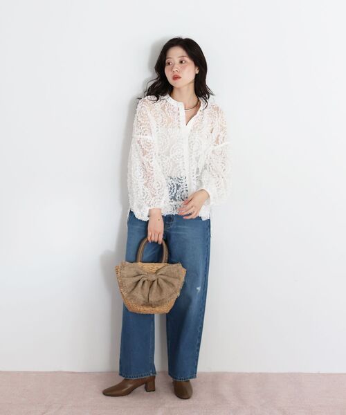 le.coeur blanc（ルクールブラン）の「TORRAZZO DONNA別注フラワーレースブラウス（シャツ/ブラウス・レディース・ブラック/ホワイト・38）」の12枚目の写真