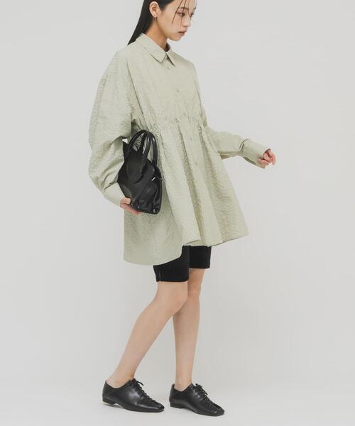 KBF（ケイビーエフ）の「アシメギャザータックミニワンピース（ワンピース・レディース・ブルー系その他/ホワイト系その他/グリーン系その他・ONE）」の3枚目の写真