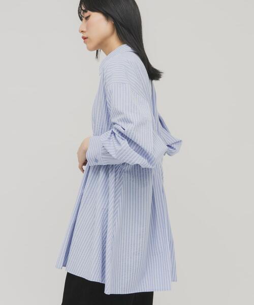 KBF（ケイビーエフ）の「アシメギャザータックミニワンピース（ワンピース・レディース・ブルー系その他/ホワイト系その他/グリーン系その他・ONE）」の5枚目の写真