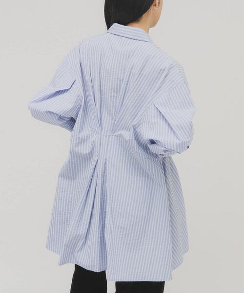 KBF（ケイビーエフ）の「アシメギャザータックミニワンピース（ワンピース・レディース・ブルー系その他/ホワイト系その他/グリーン系その他・ONE）」の6枚目の写真