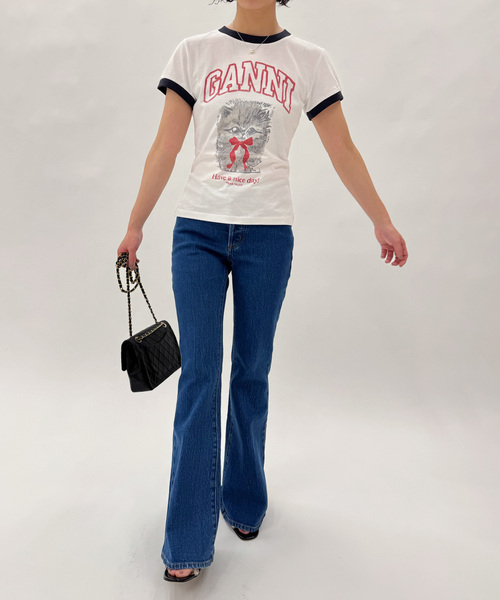 EDIT. FOR LULU（エディットフォールル）の「【GANNI/ガニー】Basic Cotton Jersey Margot Kitty P（Tシャツ/カットソー・レディース・ホワイト・FREE）」の5枚目の写真