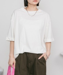 M-5L ロールアップ オーバーサイズ半袖カットソー 夏服