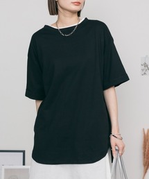 M-5L  ロールアップ オーバーサイズ半袖カットソー 夏服