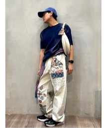 タイダイ ブロック プリント 半袖Tシャツ
