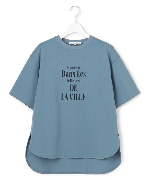 23区 S(ニジュウサンクチイサイサイズ)の「シャツテール ロゴTEE(Tシャツ/カットソー・レディース・ベージュ系/ホワイト系/ダルブルー系/グレー系・32)」の20枚目の写真