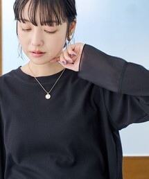 レイヤード風シアー長袖トップス