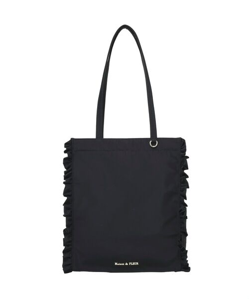 Maison de FLEUR（メゾンドフルール）の「撥水加工フリルスクエアトートバッグ（トートバッグ・レディース・ピンク系その他3/ブラック・FREE）」の17枚目の写真
