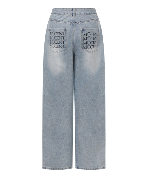 MUCENT(ムセント)の「ノババックレタリングワイドデニムパンツ(デニムパンツ・レディース・ライトブルー・SMALL/MEDIUM/LARGE)」の4枚目の写真