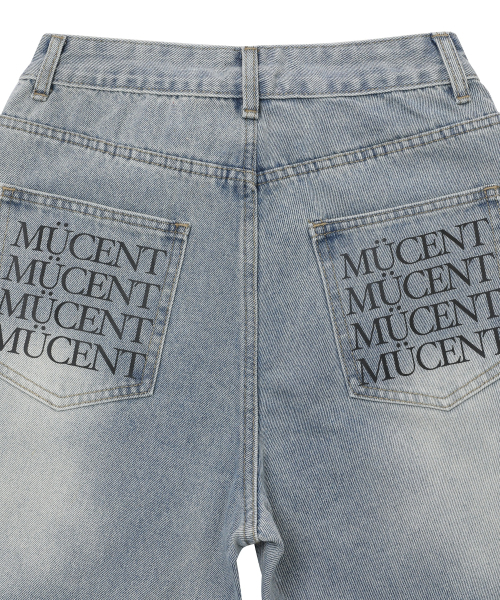 MUCENT(ムセント)の「ノババックレタリングワイドデニムパンツ(デニムパンツ・レディース・ライトブルー・SMALL/MEDIUM/LARGE)」の2枚目の写真