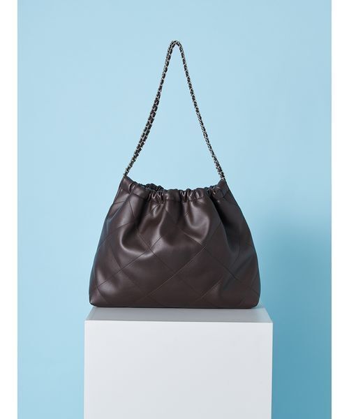 Mila Owen（ミラオーウェン）の「チェーンショルダーバッグ（ショルダーバッグ・レディース・ダークブラウン/グリーン/ベージュ・F）」の2枚目の写真