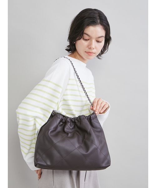 Mila Owen（ミラオーウェン）の「チェーンショルダーバッグ（ショルダーバッグ・レディース・ダークブラウン/グリーン/ベージュ・F）」の14枚目の写真