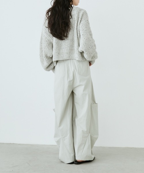 Aunt Marie's（アントマリーズ）の「ﾒﾀﾙﾎﾞﾀﾝｸﾛｯﾌﾟﾄﾞﾐｯｸｽﾆｯﾄｶｰﾃﾞｨｶﾞﾝ（カーディガン/ボレロ・レディース・ブラック/アイボリー/ブルー・FREE）」の13枚目の写真