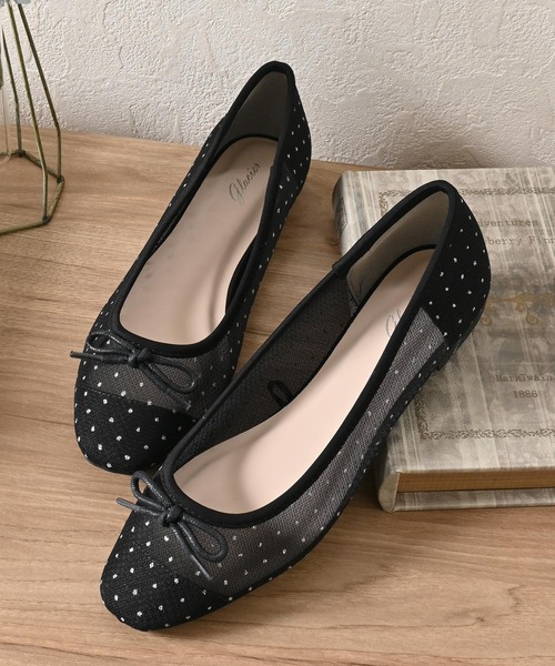 Honeys（ハニーズ）の「バレエシューズ（バレエシューズ・レディース・ホワイト系その他/ブラック系その他・22.5/23.0/23.5/24.0/24.5）」の2枚目の写真