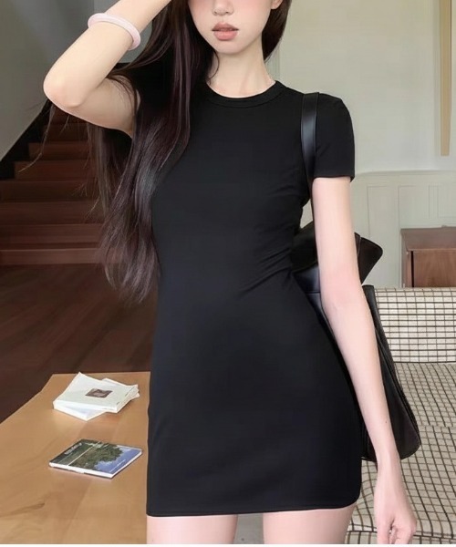 NANEA(ナネア)の「タイトミニTシャツワンピース(ワンピース・レディース・グレー/ブラック・MEDIUM)」の1枚目の写真