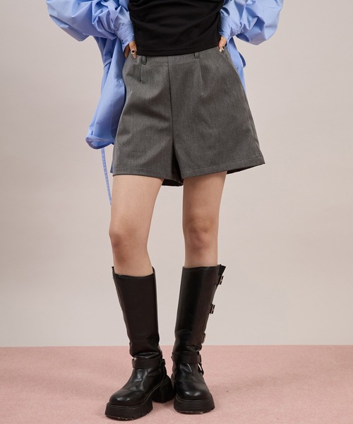 apres jour mignon(アプレジュールミニョン)の「ハイウエストショートパンツ(その他パンツ・レディース・グレー/ブラック・X-LARGE/フリー)」の2枚目の写真