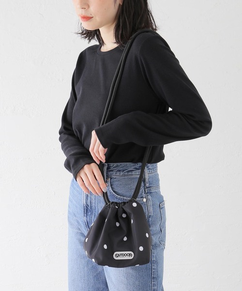 OUTDOOR PRODUCTS（アウトドアプロダクツ）の「OUTDOOR PRODUCTS / アウトドアプロダクツ ex drawstring bag（ショルダーバッグ・レディース・ブラック系その他/キャメル/ブラック・FREE）」の17枚目の写真