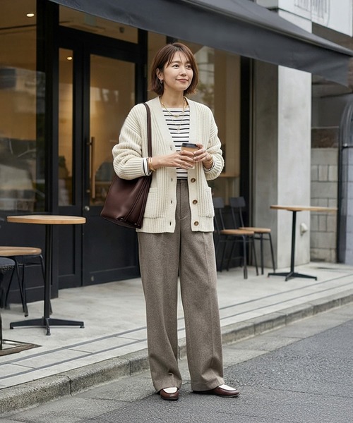 STYLE DELI（スタイルデリ）の「【DELI by】2WAYリアルレザードローストリングバッグ（ショルダーバッグ・レディース・ダークブラウン/ブラック・FREE）」の9枚目の写真