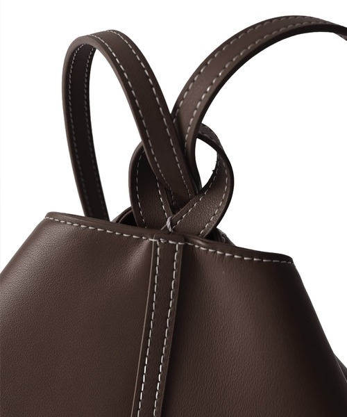 STYLE DELI（スタイルデリ）の「【DELI by】2WAYリアルレザードローストリングバッグ（ショルダーバッグ・レディース・ダークブラウン/ブラック・FREE）」の22枚目の写真