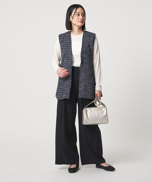 A DAY IN THE LIFE UNITED ARROWS(アデイインザライフユナイテッドアローズ)の「ツイードライクジャージー ペプラムベスト <A DAY IN THE LIFE>(ベスト・レディース・ネイビー・FREE)」の3枚目の写真