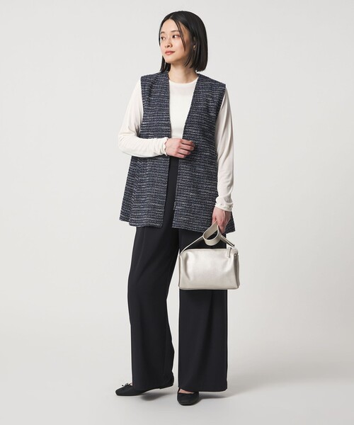 A DAY IN THE LIFE UNITED ARROWS(アデイインザライフユナイテッドアローズ)の「ツイードライクジャージー ペプラムベスト <A DAY IN THE LIFE>(ベスト・レディース・ネイビー・FREE)」の4枚目の写真