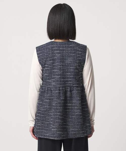 A DAY IN THE LIFE UNITED ARROWS(アデイインザライフユナイテッドアローズ)の「ツイードライクジャージー ペプラムベスト <A DAY IN THE LIFE>(ベスト・レディース・ネイビー・FREE)」の7枚目の写真