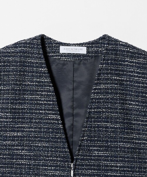 A DAY IN THE LIFE UNITED ARROWS(アデイインザライフユナイテッドアローズ)の「ツイードライクジャージー ペプラムベスト <A DAY IN THE LIFE>(ベスト・レディース・ネイビー・FREE)」の10枚目の写真