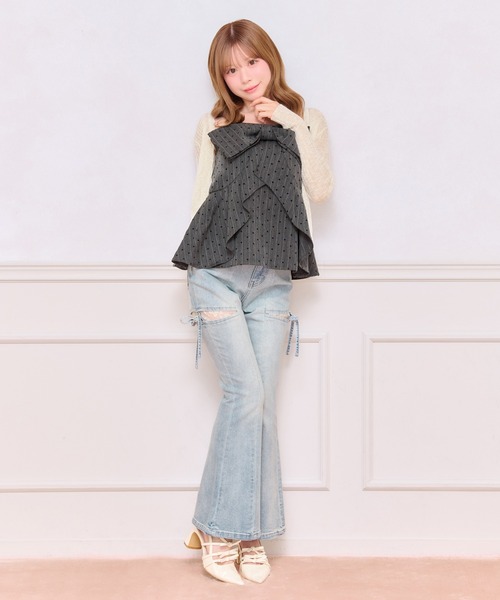 apres jour（アプレジュール）の「【4サイズ展開】サイドカットレースデニム（デニムパンツ・レディース・ライトブルー/ブルー・X-SMALL/SMALL/MEDIUM/LARGE）」の20枚目の写真