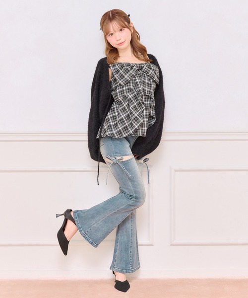 apres jour（アプレジュール）の「【4サイズ展開】サイドカットレースデニム（デニムパンツ・レディース・ライトブルー/ブルー・X-SMALL/SMALL/MEDIUM/LARGE）」の12枚目の写真