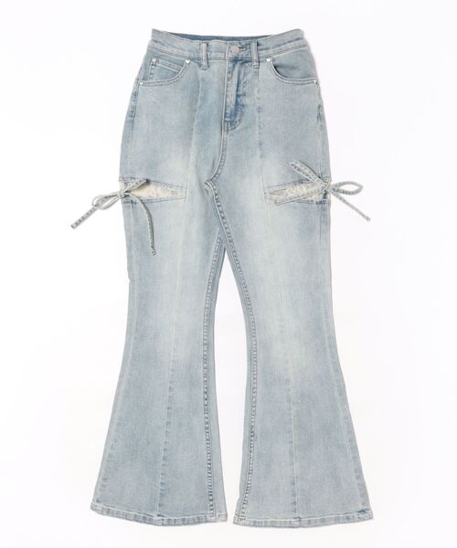 apres jour（アプレジュール）の「【4サイズ展開】サイドカットレースデニム（デニムパンツ・レディース・ライトブルー/ブルー・X-SMALL/SMALL/MEDIUM/LARGE）」の8枚目の写真