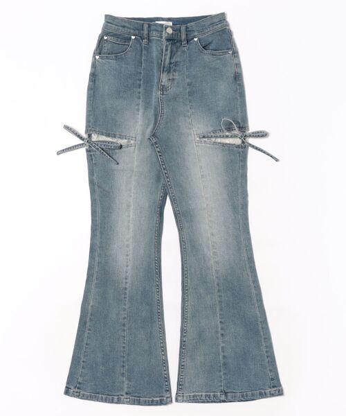 apres jour（アプレジュール）の「【4サイズ展開】サイドカットレースデニム（デニムパンツ・レディース・ライトブルー/ブルー・X-SMALL/SMALL/MEDIUM/LARGE）」の9枚目の写真