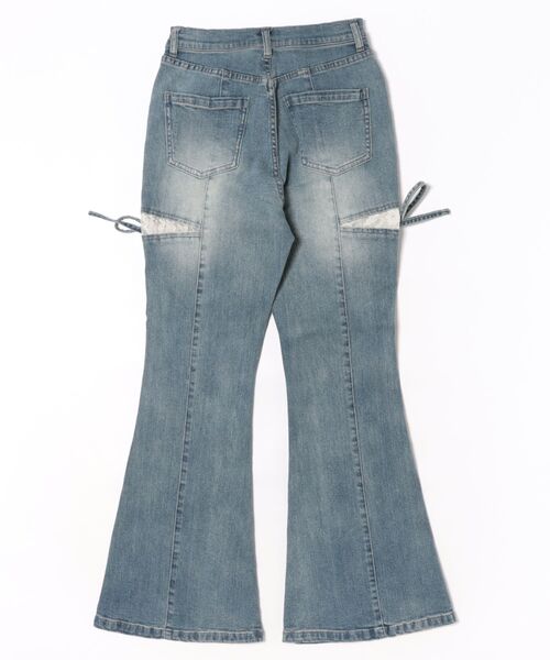 apres jour（アプレジュール）の「【4サイズ展開】サイドカットレースデニム（デニムパンツ・レディース・ライトブルー/ブルー・X-SMALL/SMALL/MEDIUM/LARGE）」の3枚目の写真