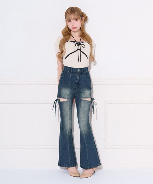 apres jour（アプレジュール）の「【4サイズ展開】サイドカットレースデニム（デニムパンツ・レディース・ライトブルー/ブルー/インディゴブルー/ブラック系その他・X-SMALL/SMALL/MEDIUM/LARGE）」の14枚目の写真