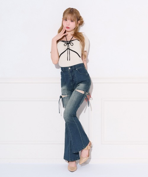 apres jour（アプレジュール）の「【4サイズ展開】サイドカットレースデニム（デニムパンツ・レディース・ライトブルー/ブルー/インディゴブルー/ブラック系その他・X-SMALL/SMALL/MEDIUM/LARGE）」の15枚目の写真