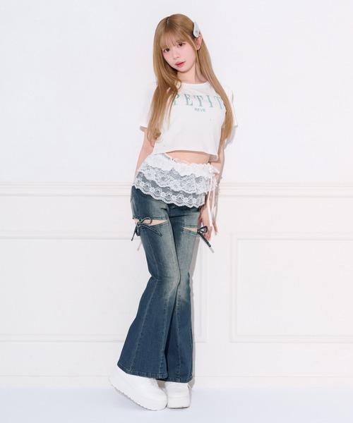 apres jour（アプレジュール）の「【4サイズ展開】サイドカットレースデニム（デニムパンツ・レディース・ライトブルー/ブルー/インディゴブルー/ブラック系その他・X-SMALL/SMALL/MEDIUM/LARGE）」の21枚目の写真