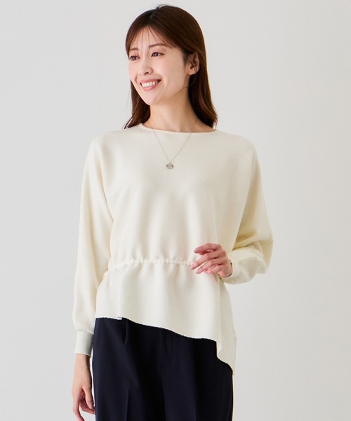 Jayro(ジャイロ)の「ウェストドロストプルオーバー(Tシャツ/カットソー・レディース・ブラック/ベージュ/ホワイト系その他・M)」の1枚目の写真