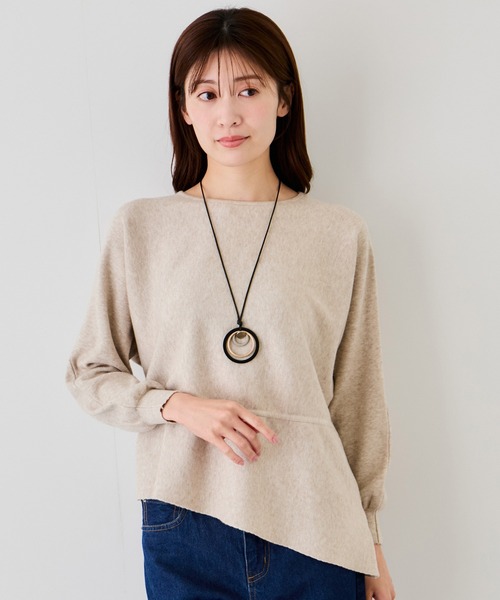 Jayro(ジャイロ)の「ウェストドロストプルオーバー(Tシャツ/カットソー・レディース・ブラック/ベージュ/ホワイト系その他・M)」の4枚目の写真